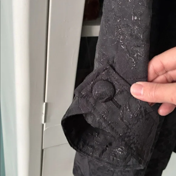 Lane Bryant sz 18 Black Shimmer Lightweight Women's Duster Coat euc - Picture 6 of 9